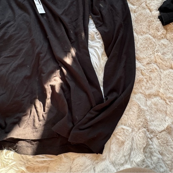 NWT Madewell Jersey V-Neck Long-Sleeve Top in black - Picture 6 of 14